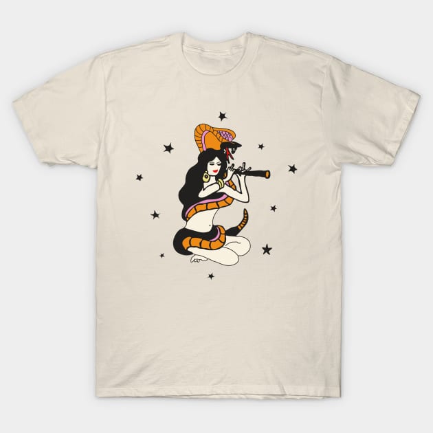 India Snake Charmer T-Shirt by IAKUKI